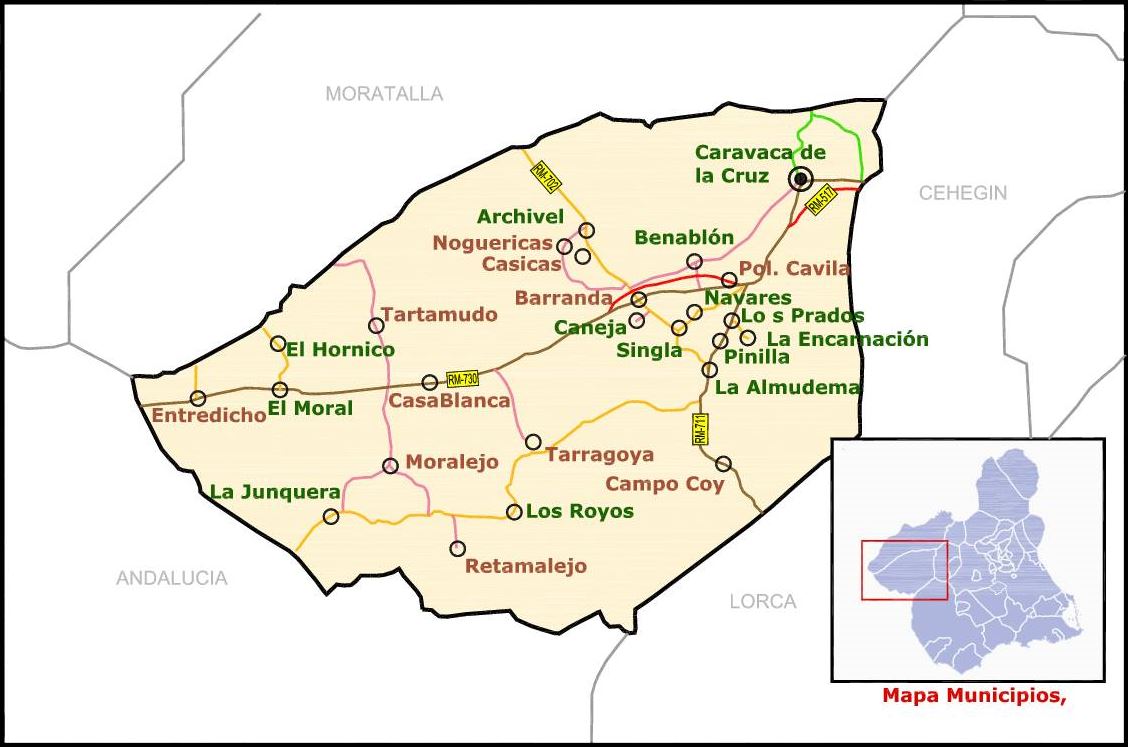 Plano término municial de Caravaca